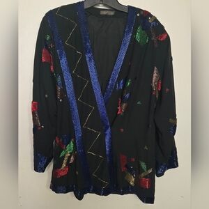 Capriccio Metallic Beaded Wrap Jacket